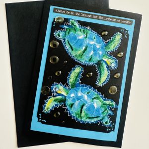 "Presence of Wonder" Stitched Sea Turtle Card