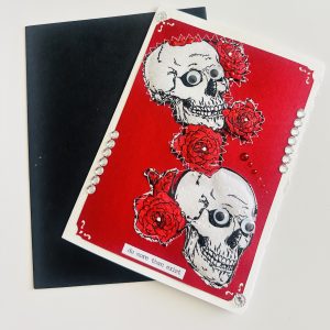 Do More Than Exist Stitched Skull & Rose Card