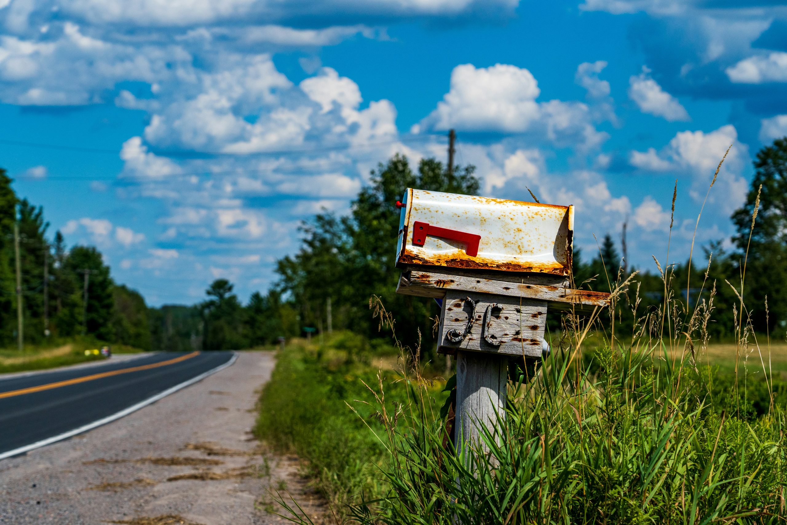 Mailbox, Stump and Road